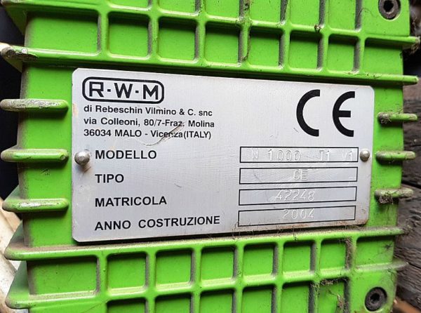 Paranco_elettrico_a_catena_RWM_modello_W 1000_anno_2004_portata_1.000 Kg_attrezzatura_officina_meccanica