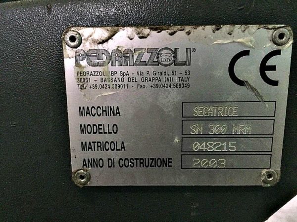 Sega_a_nastro_pedrazzoli_2003_etichetta_attrezzatira_officina_meccanica