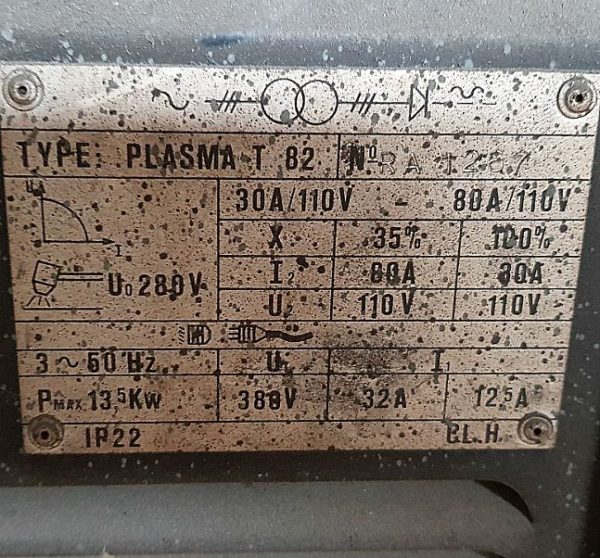 Taglio_plasma_CEA_modello_PLASMA T82_attrezzatura_officina_meccanica