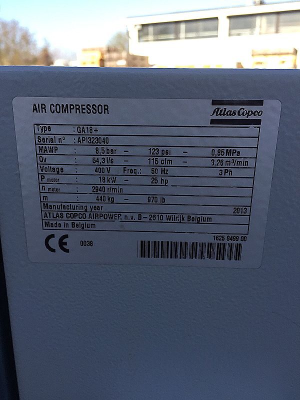Compressore_atlas_copco_GA_18_con_essicatoio